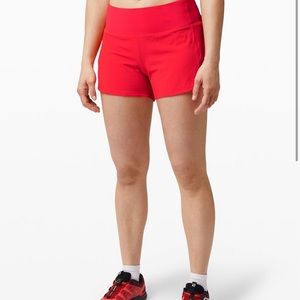 Lululemon Speed Up Short High Waisted 4” in Carnation Red
